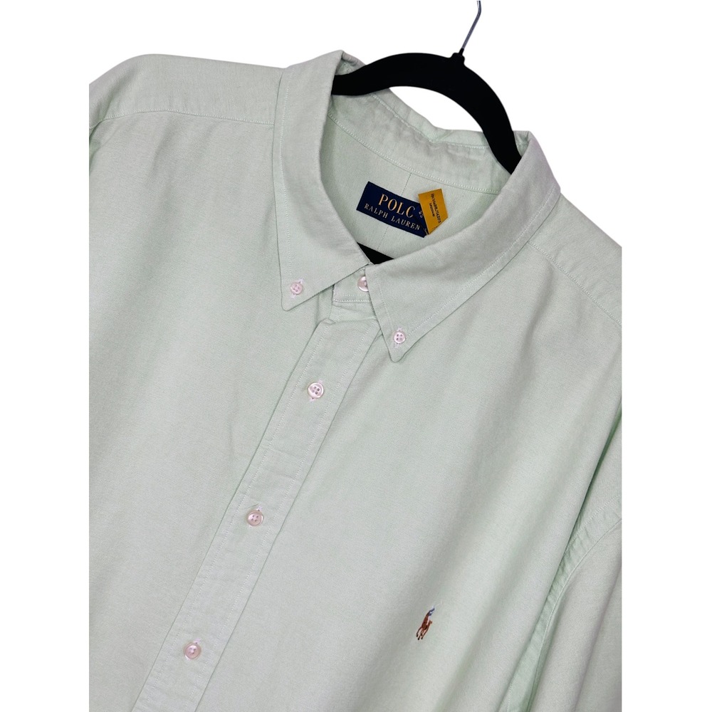 Polo Ralph Lauren Shirt 4XB Light Green Short Sleeve Oxford Button Down Pony